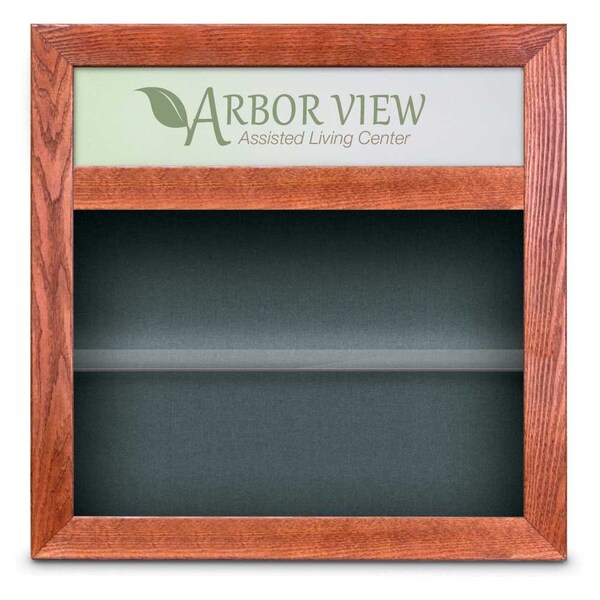 Outdoor Enclosed Combo Board, 42"x32", Bronze Frame/Grey & Cork